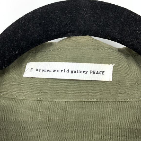 E Hyphen World Gallery Free Size Top Collar Button Up Long Sleeve Cinched Waist - Picture 5 of 8